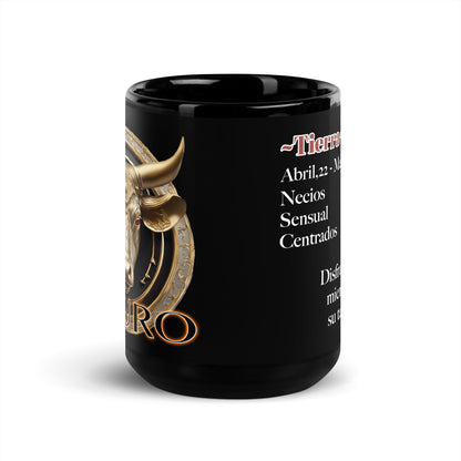 Tauro Zodiac Spanish Shiny Black Mug