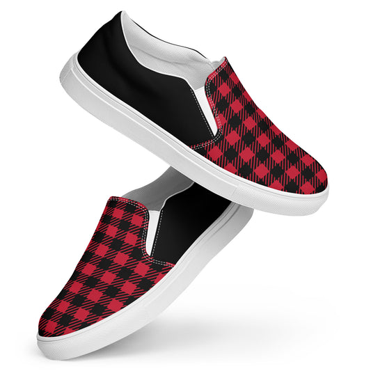 Red And Black Men’s slip-on canvas shoes